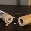 Customized Japanese-style wooden pepper grinder for kitchen use, manual freshly ground sea salt grains, black pepper powder grinding bottle Specification image